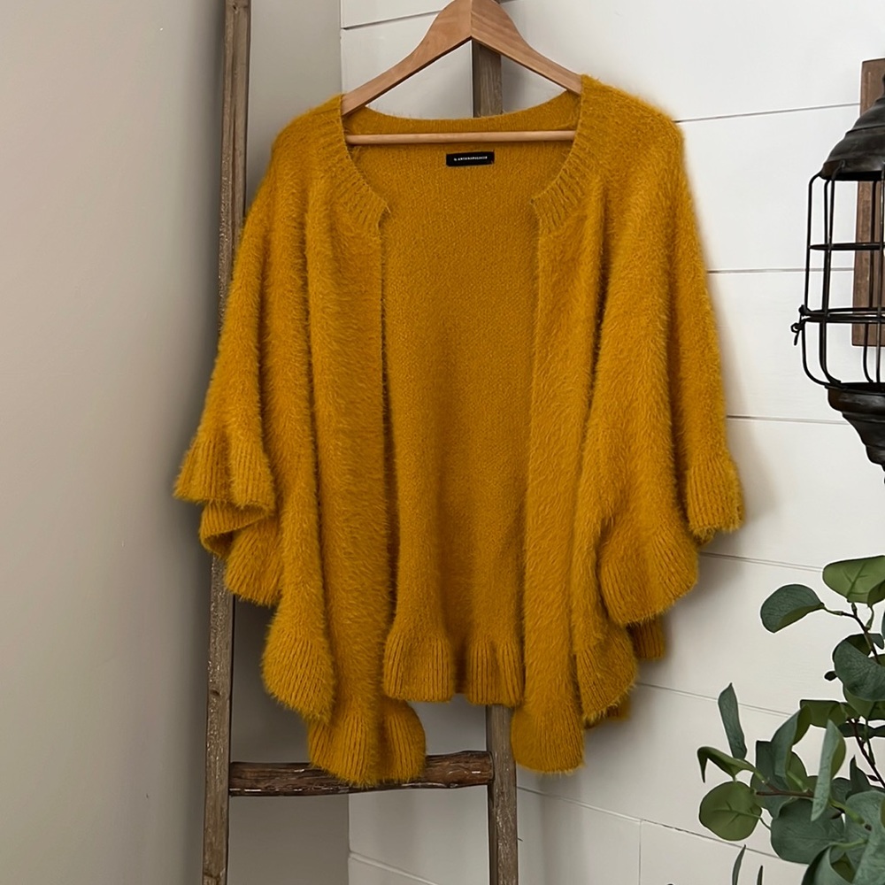 Women gold Anthropologie sweater/cape